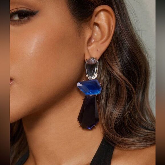 Bohemian blue drop earrings A822 - Picture 2 of 5